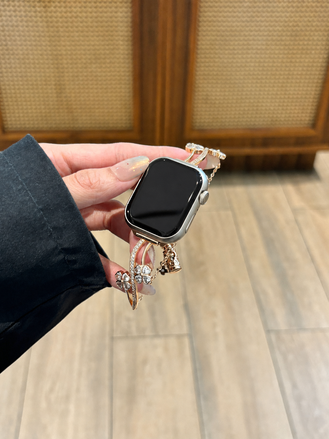 Floral Vine Crystal-Inspired Dangle Watch Band