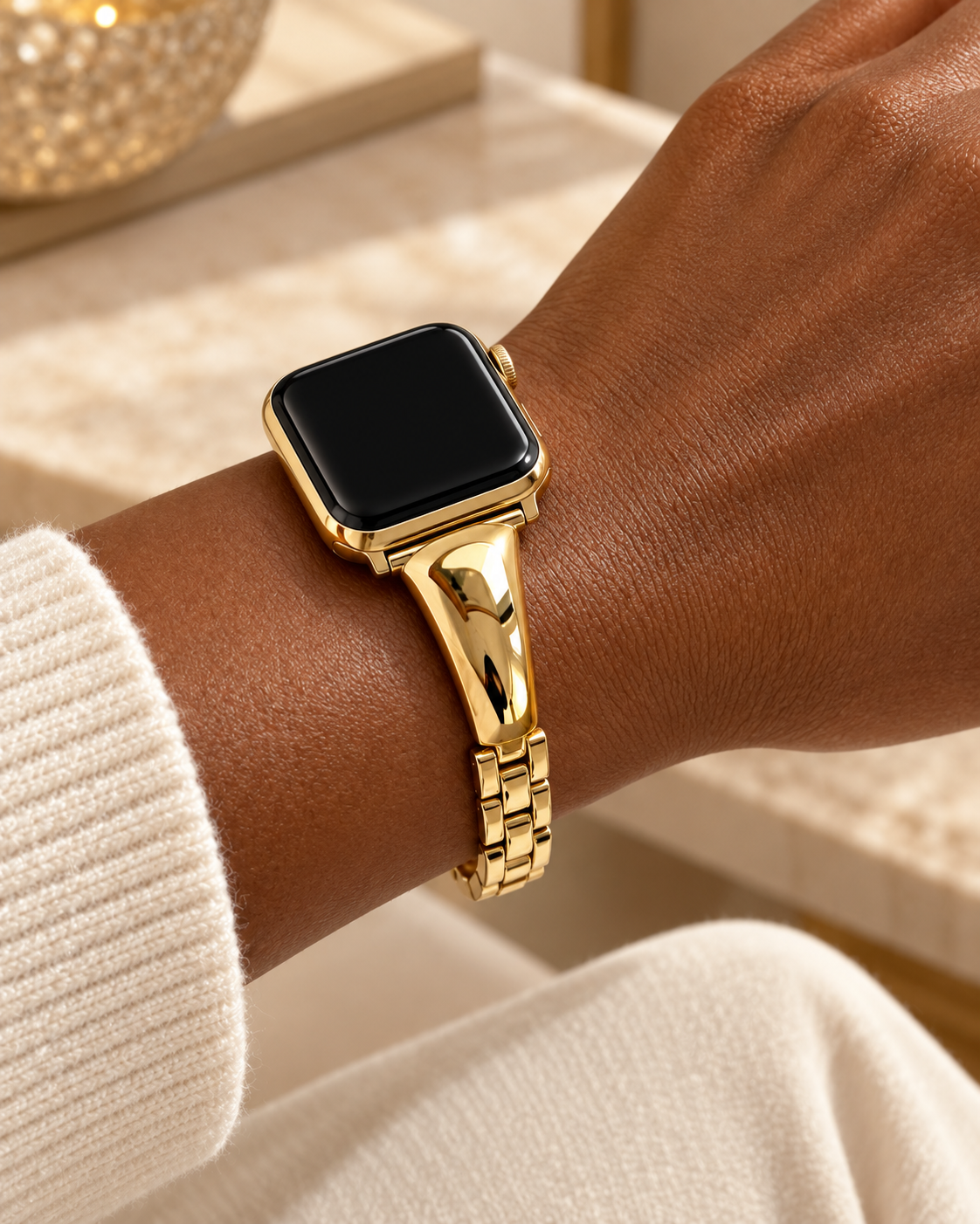Geometric Link Stainless Steel Apple Watch Band