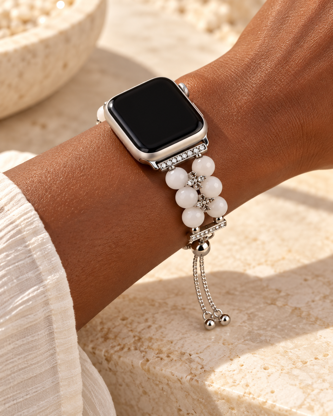 Pearl Bling Luxury Crystal Apple Watch Band