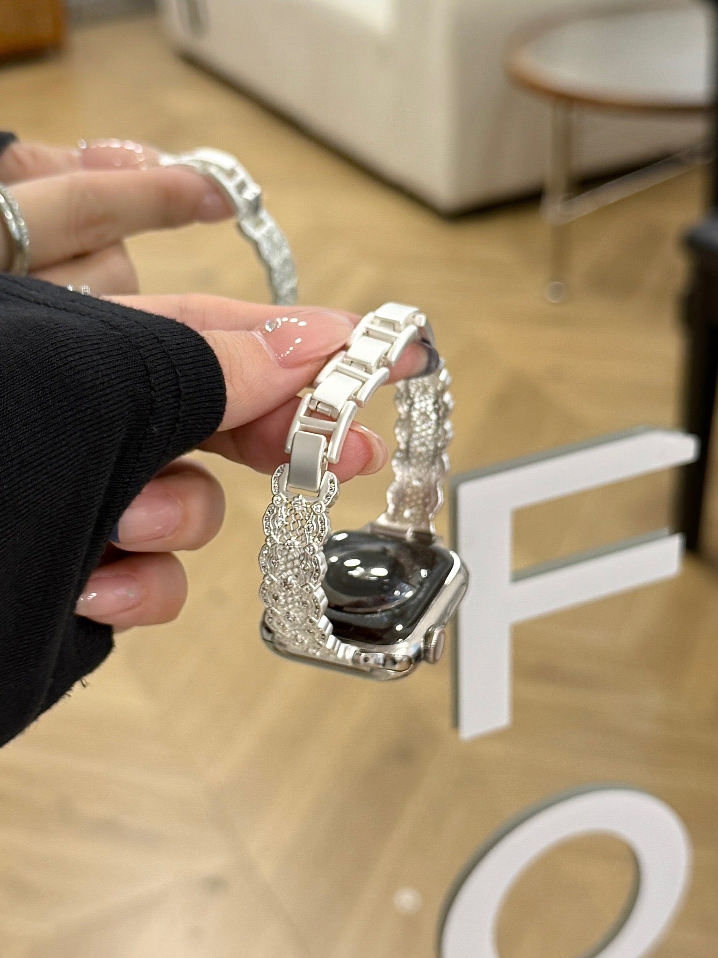 Gilded Filigree Crystal-Inspired Watch Band