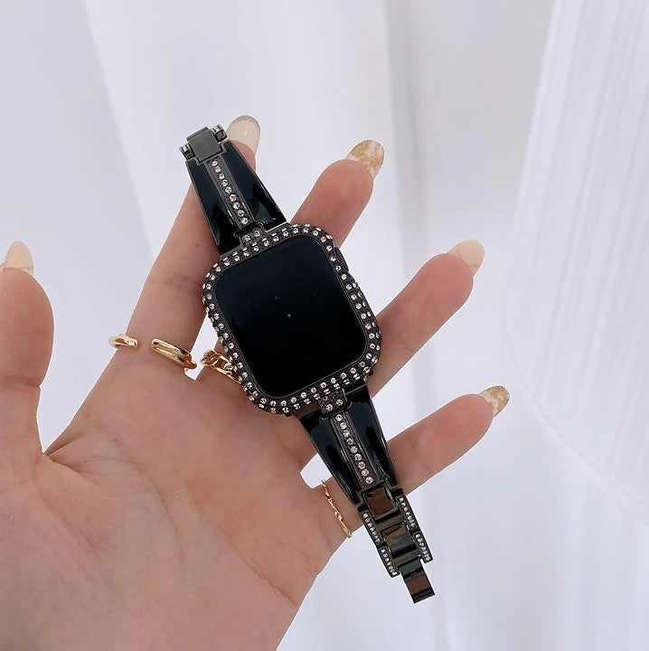 Apple watch band classic style band metal diamond chain