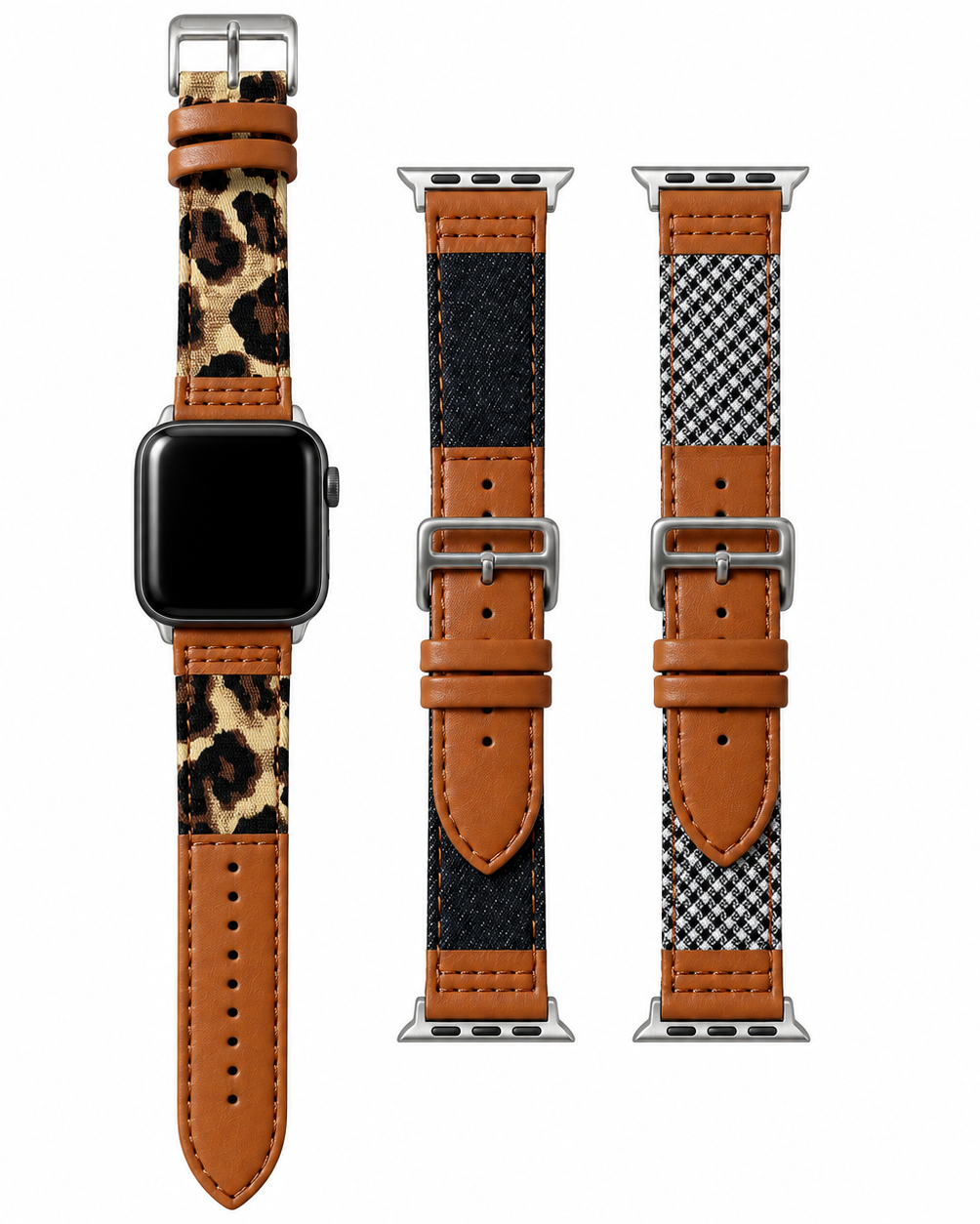 Stitching Leather Canvas Apple Watch Band