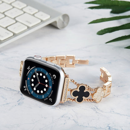 Crystal-embedded Clover Apple Watch Band