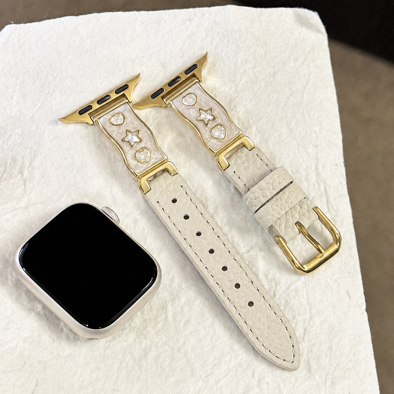 Sky Blue Heart & Star Leather-Look Watch Band