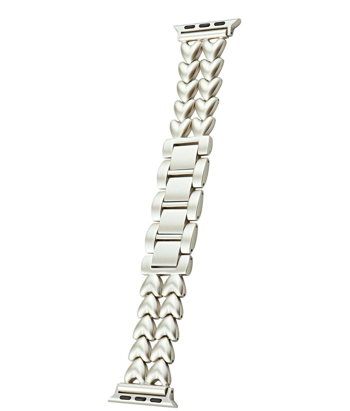 Double-Row Heart Stainless Steel Apple Watch Band