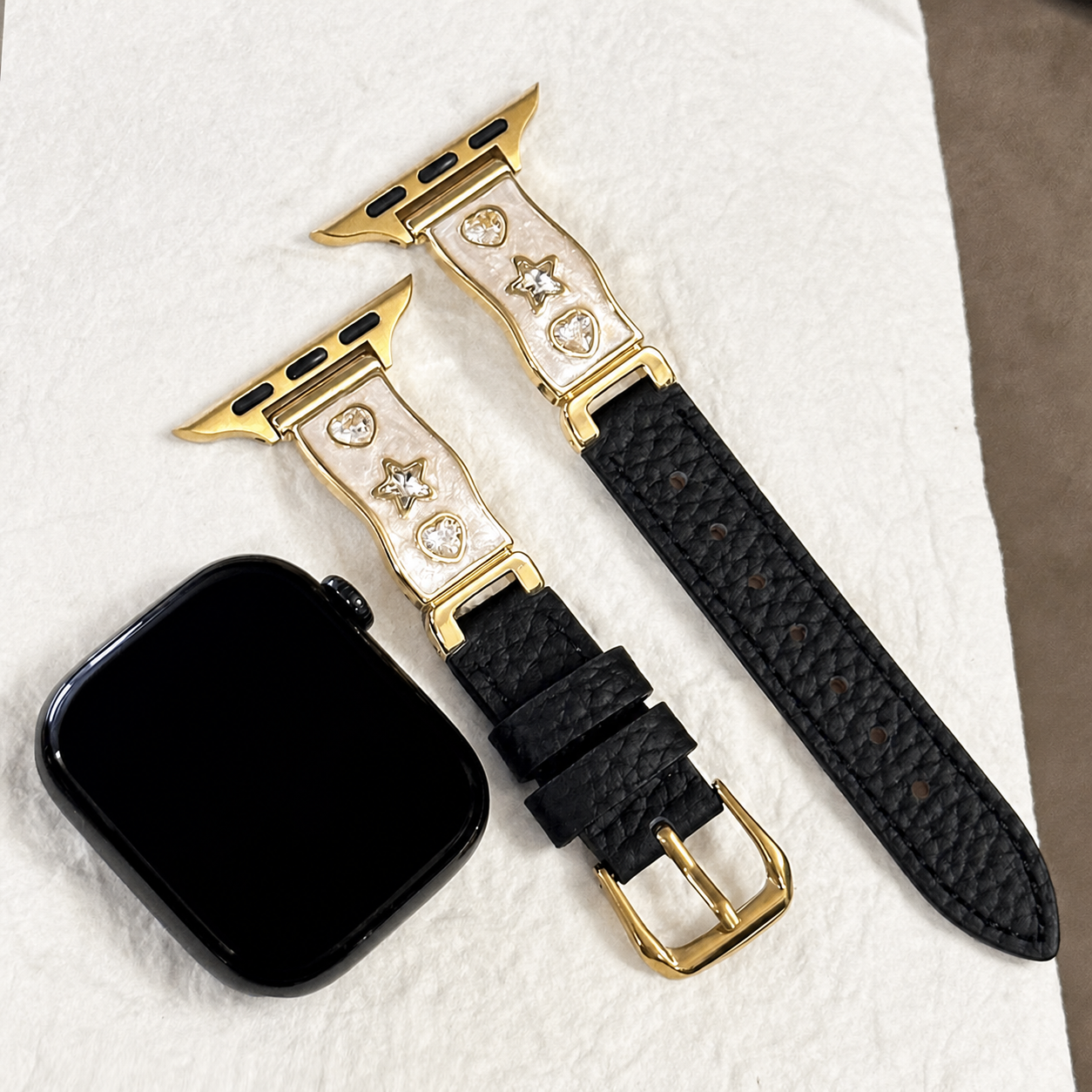 Sky Blue Heart & Star Leather-Look Watch Band