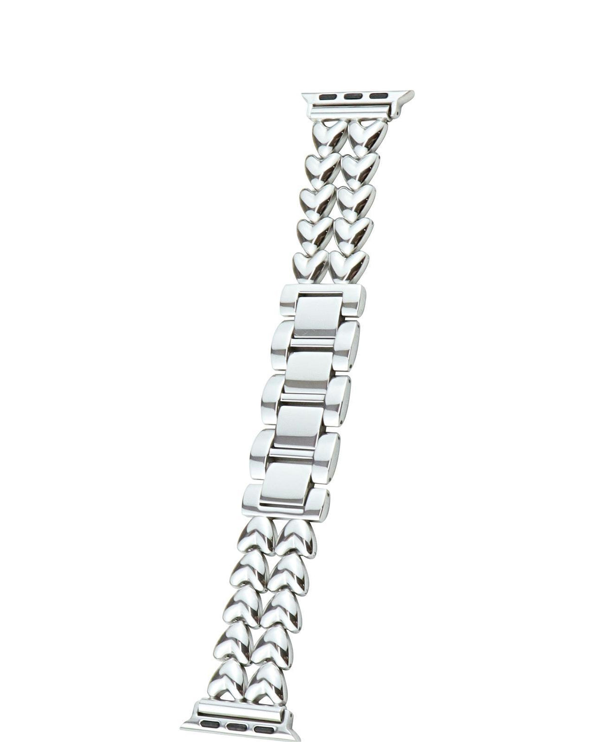 Double-Row Heart Stainless Steel Apple Watch Band
