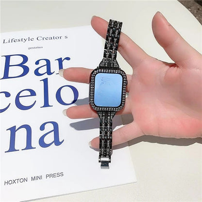 Five-Bead Crystal Stainless Steel Apple Watch Band