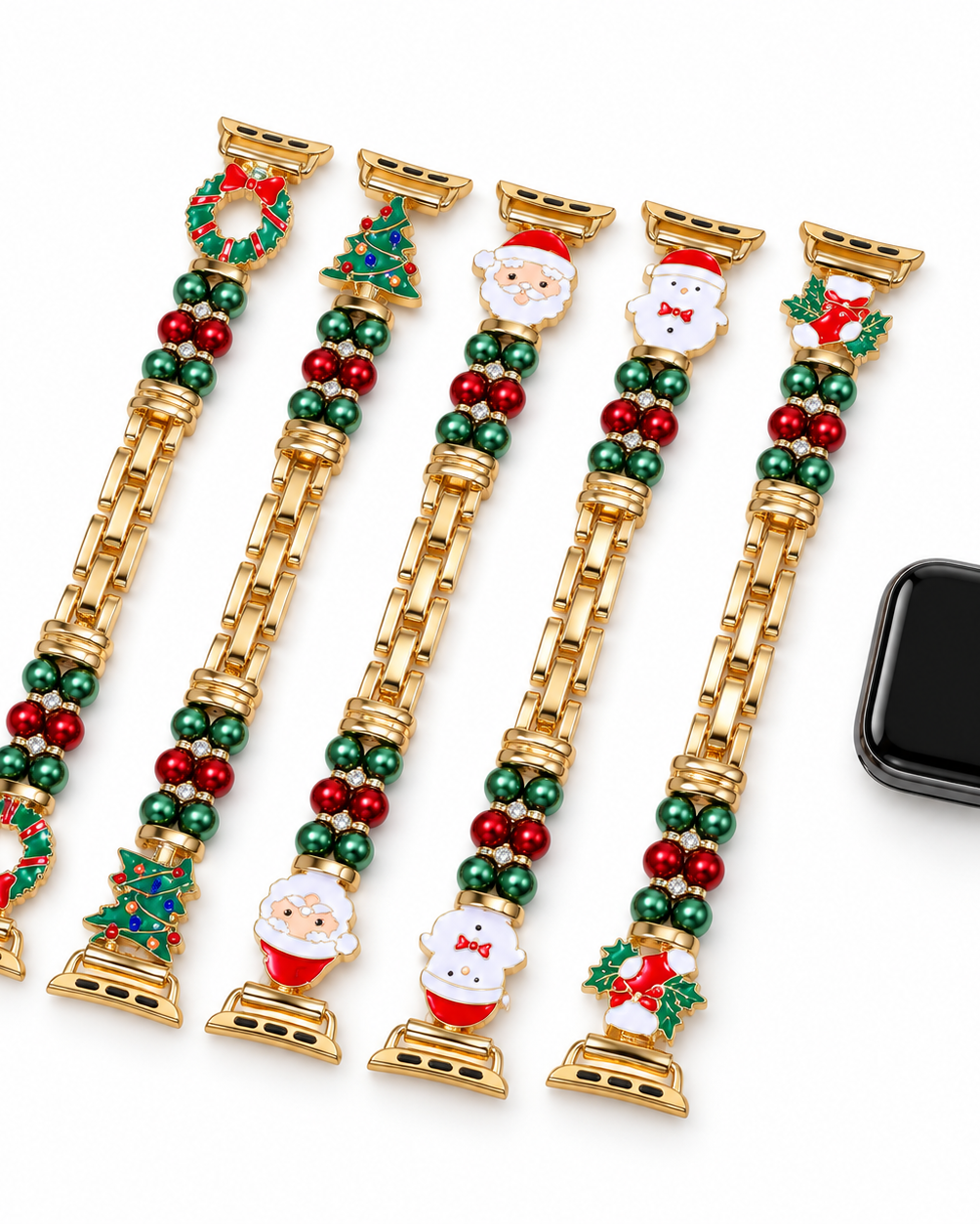 Christmas Pearl Charm Link Watch Band