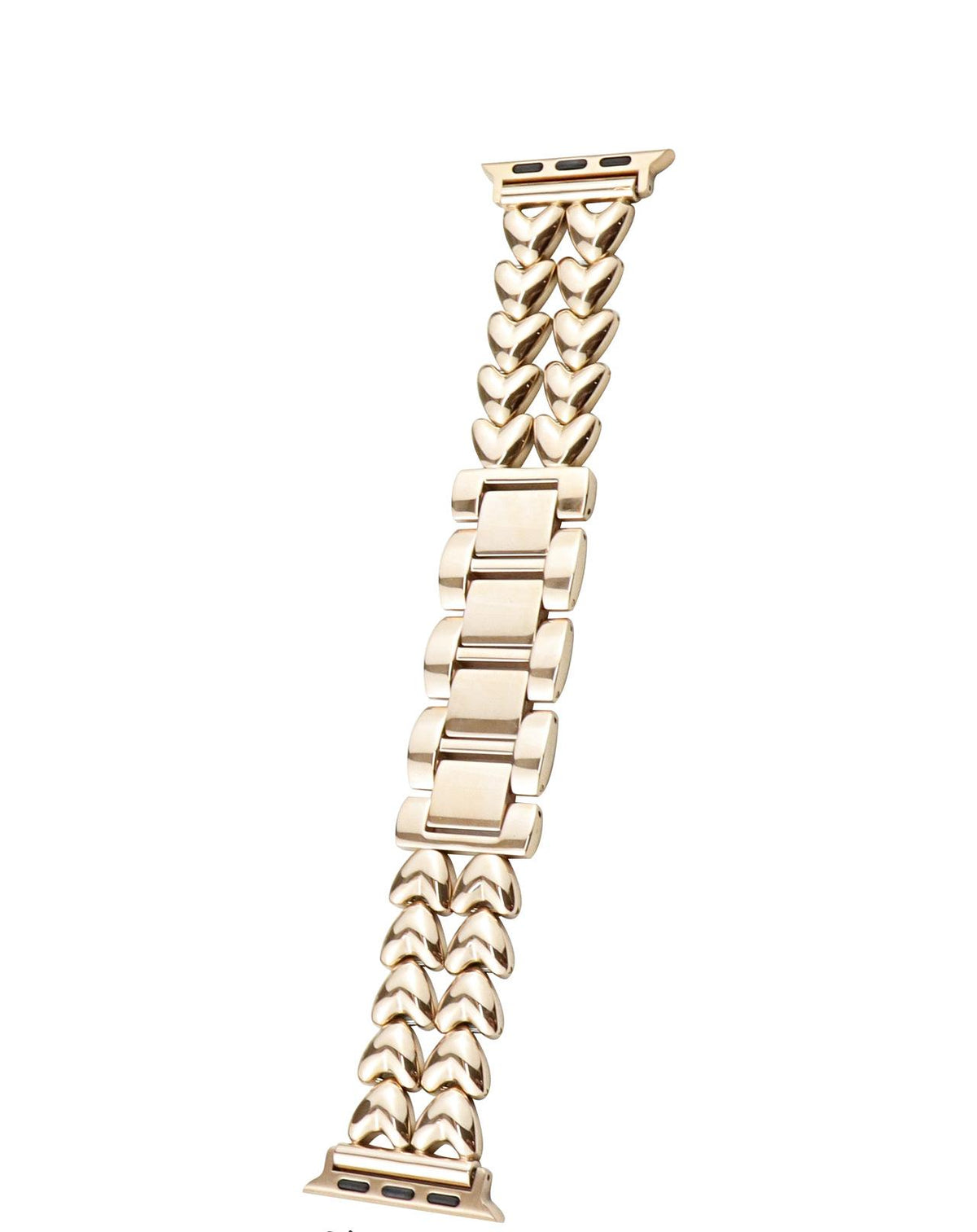 Double-Row Heart Stainless Steel Apple Watch Band