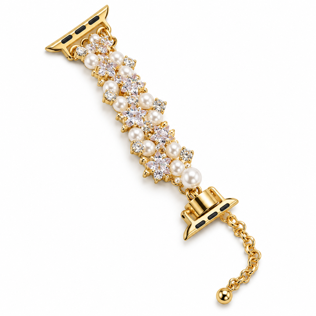 Pearl & Crystal Bracelet Watch Band