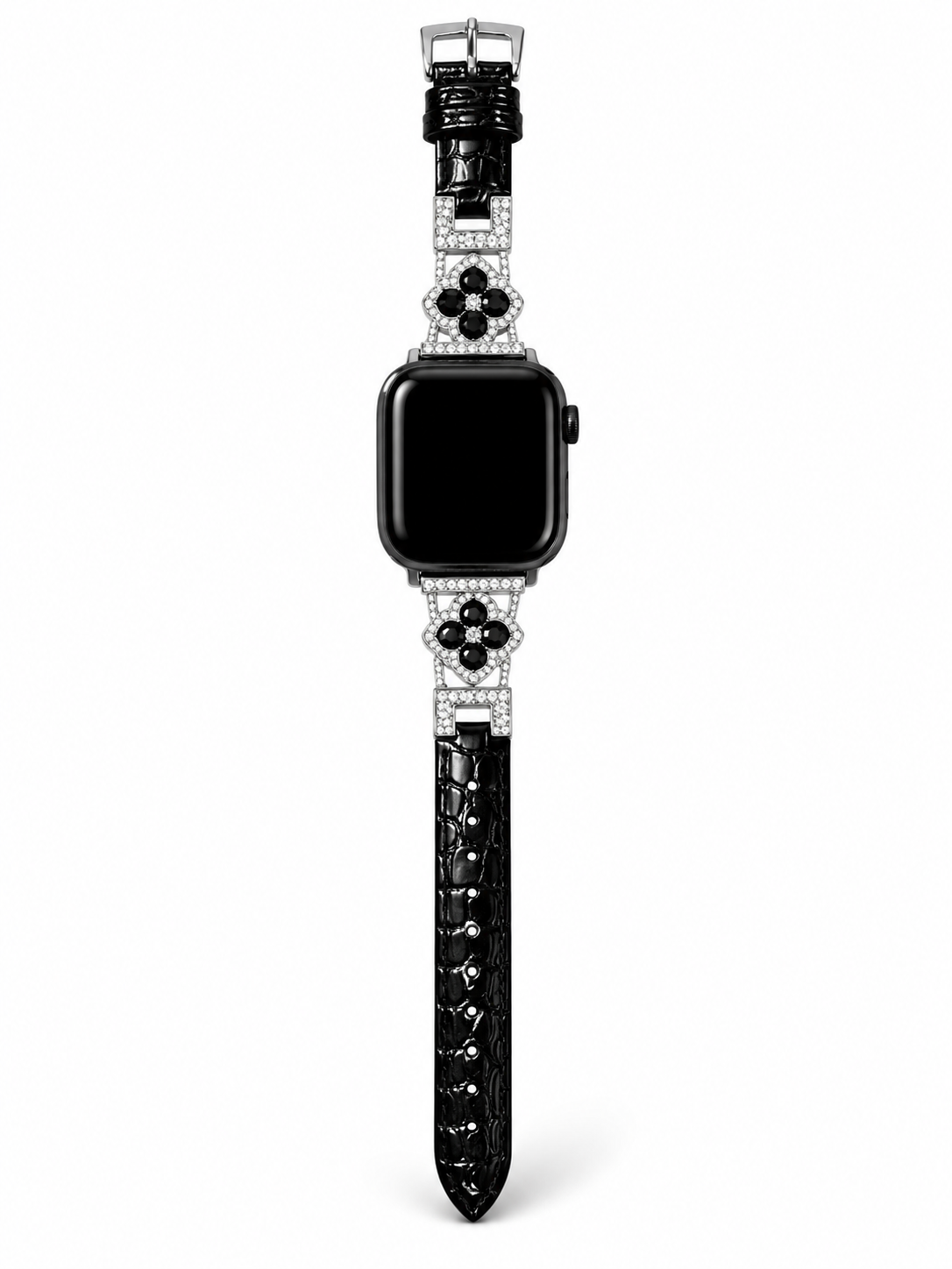 New Floral Crystal Leather Watch Band