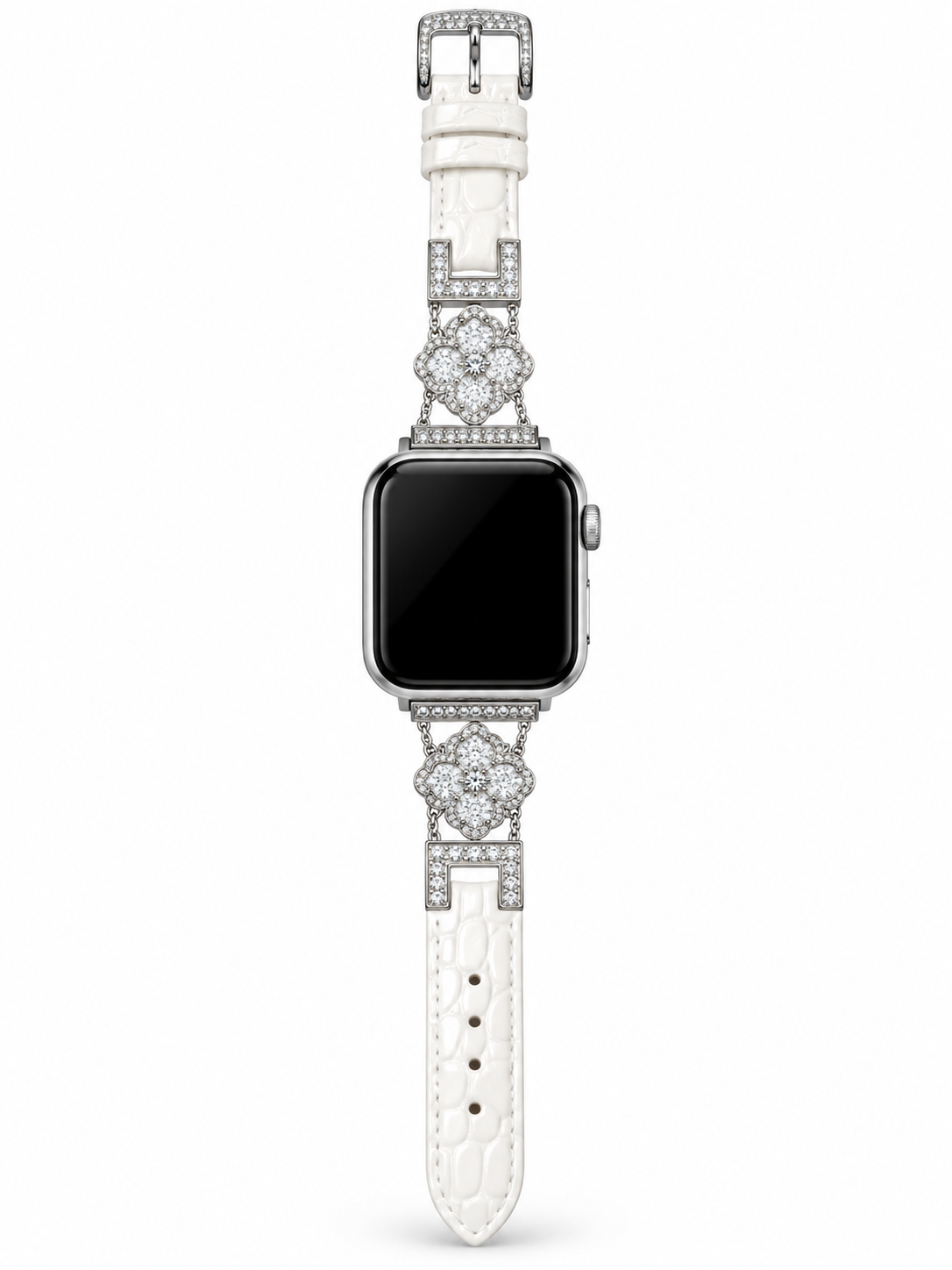 New Floral Crystal Leather Watch Band