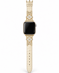 New Floral Crystal Leather Watch Band