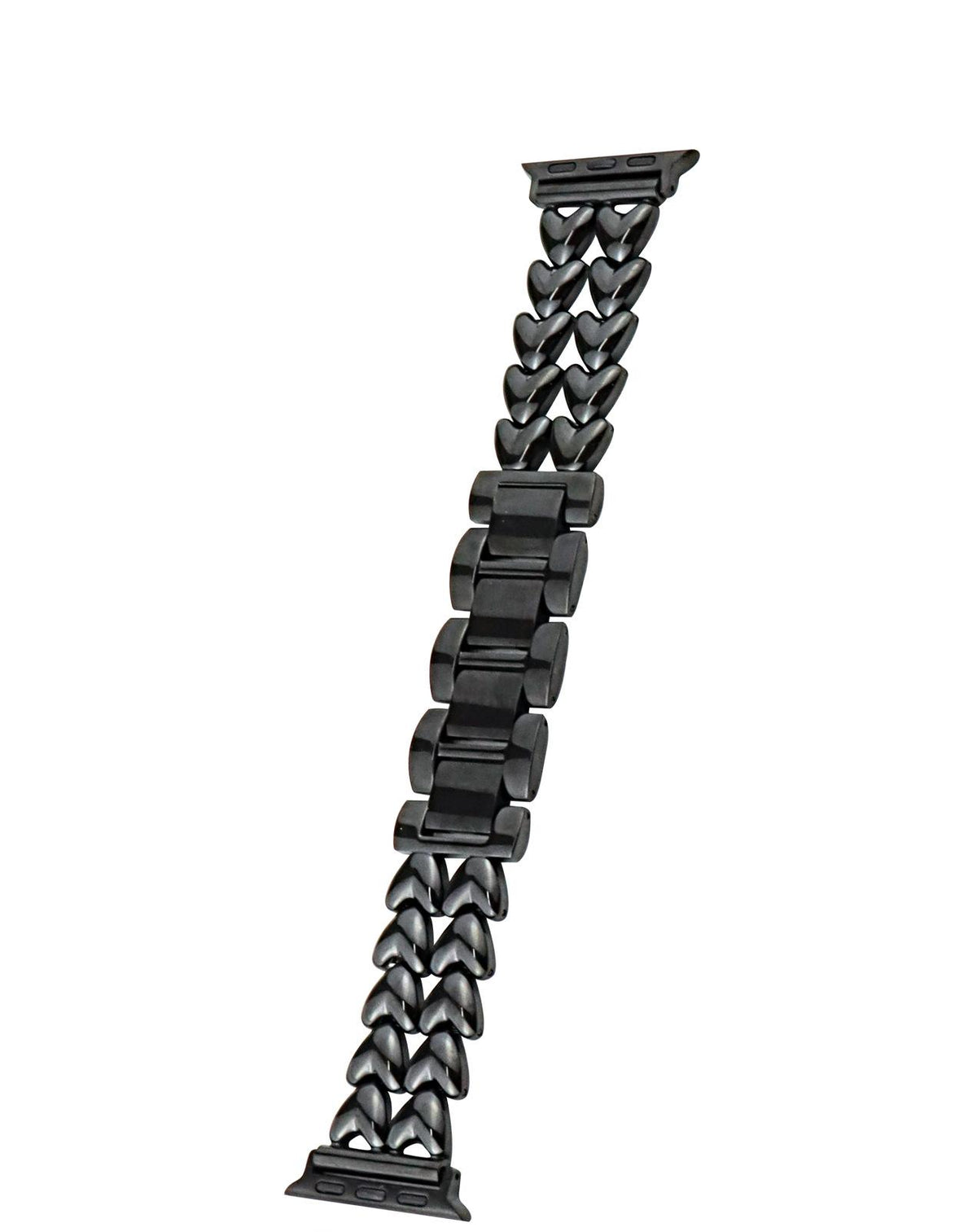 Double-Row Heart Stainless Steel Apple Watch Band