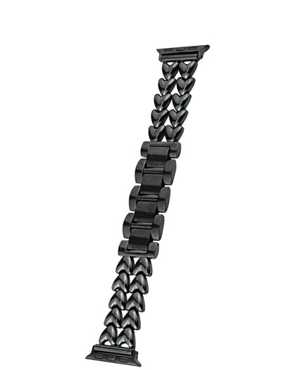 Double-Row Heart Stainless Steel Apple Watch Band