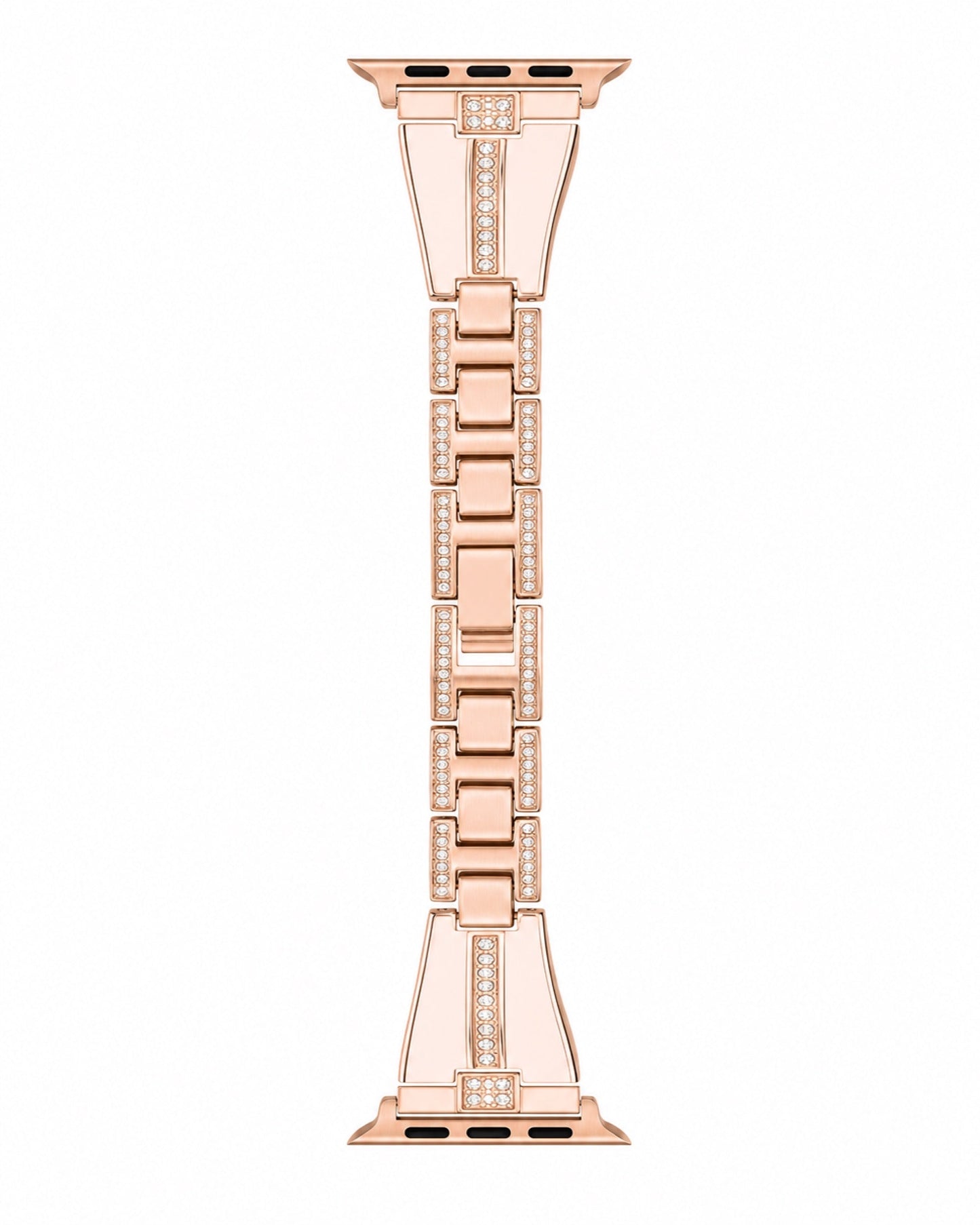 Classic Style Metal Crystal Chain Apple Watch Band - white background product view
