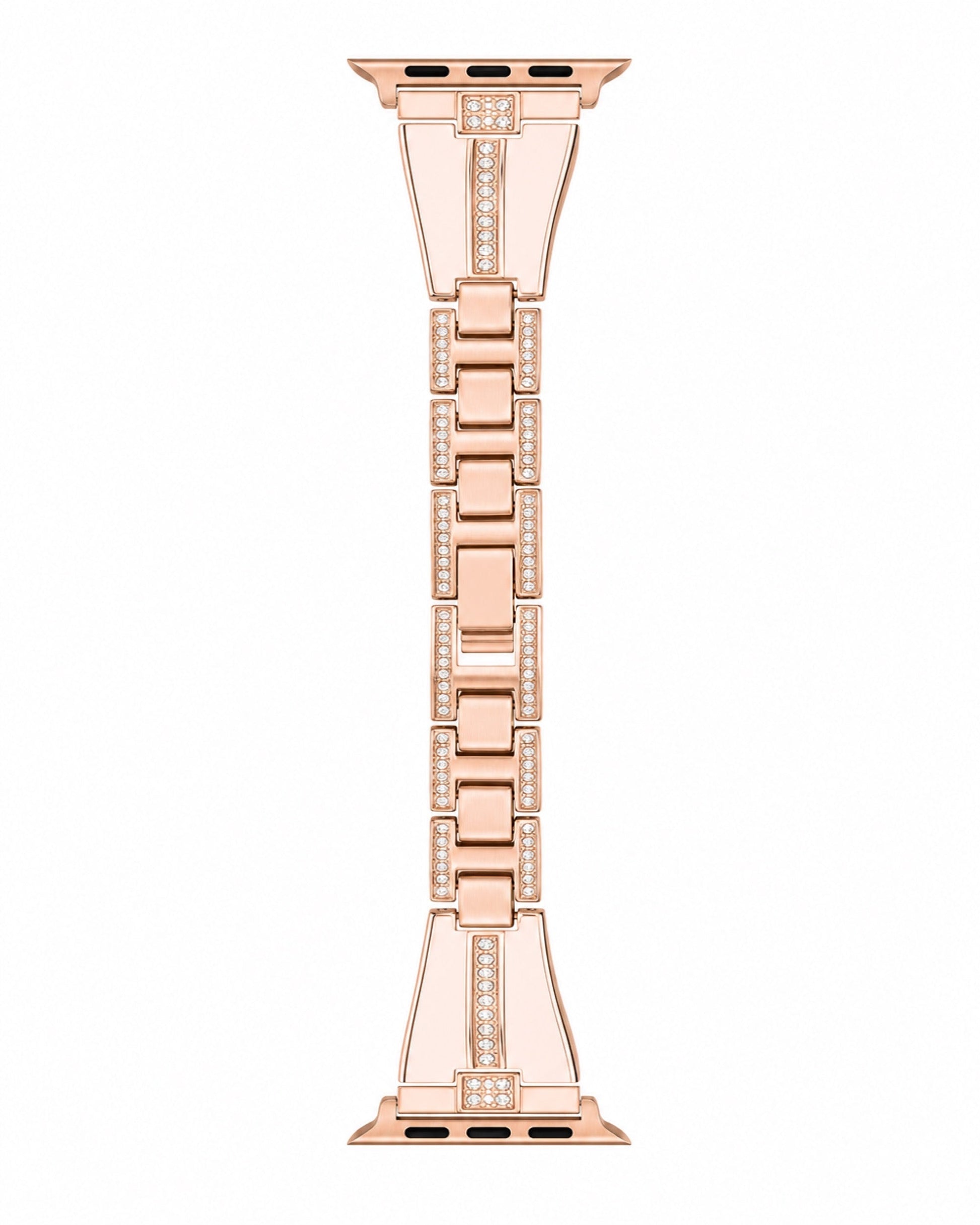 Classic Style Metal Crystal Chain Apple Watch Band - white background product view