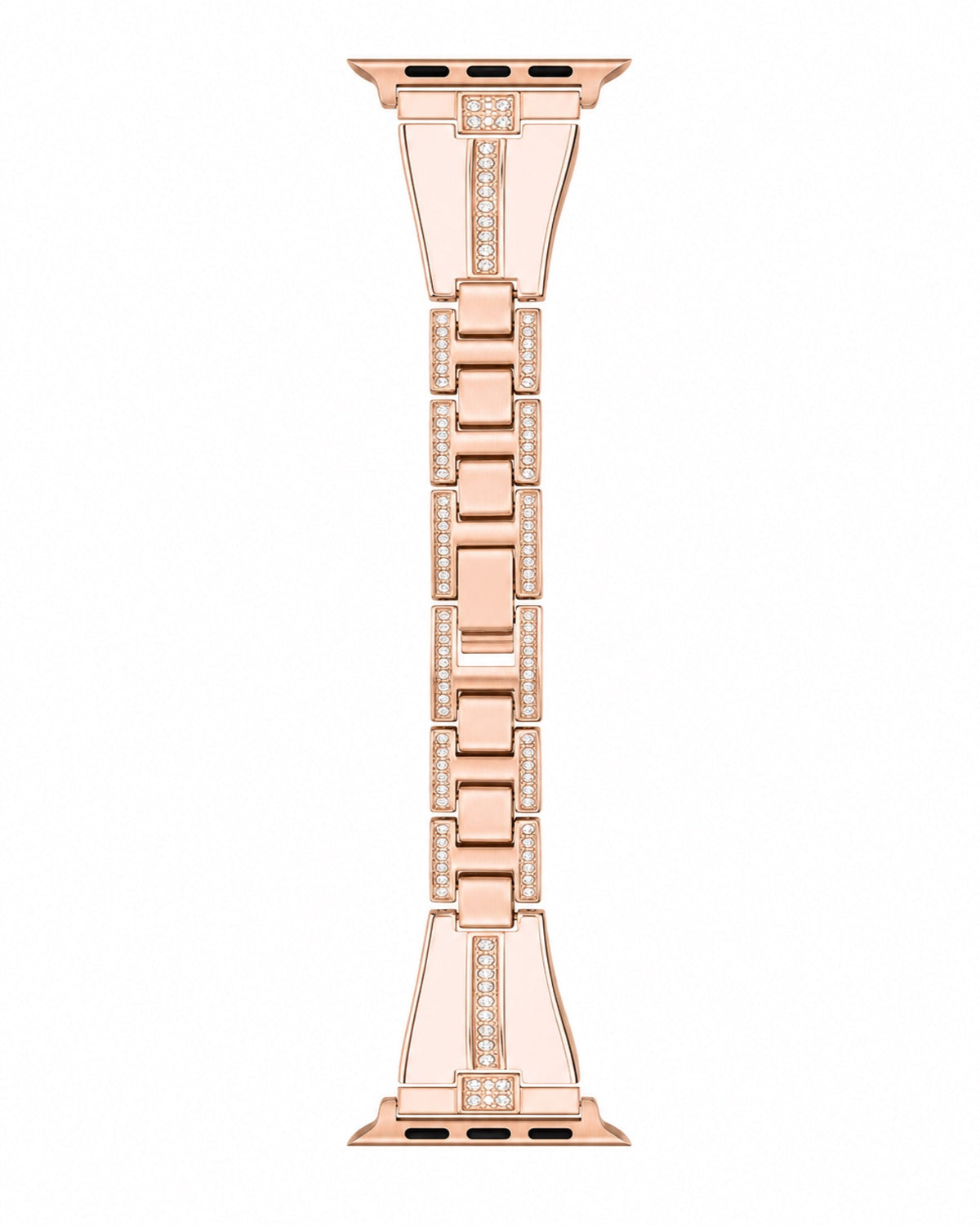 Classic Style Metal Crystal Chain Apple Watch Band - white background product view