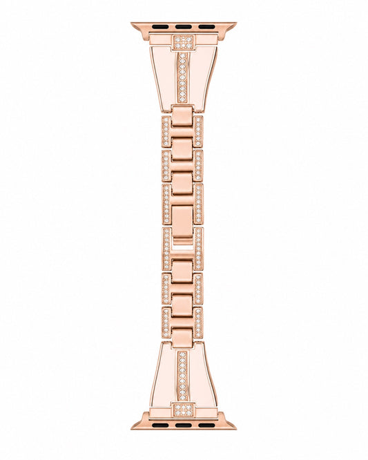 Classic Style Metal Crystal Chain Apple Watch Band - white background product view
