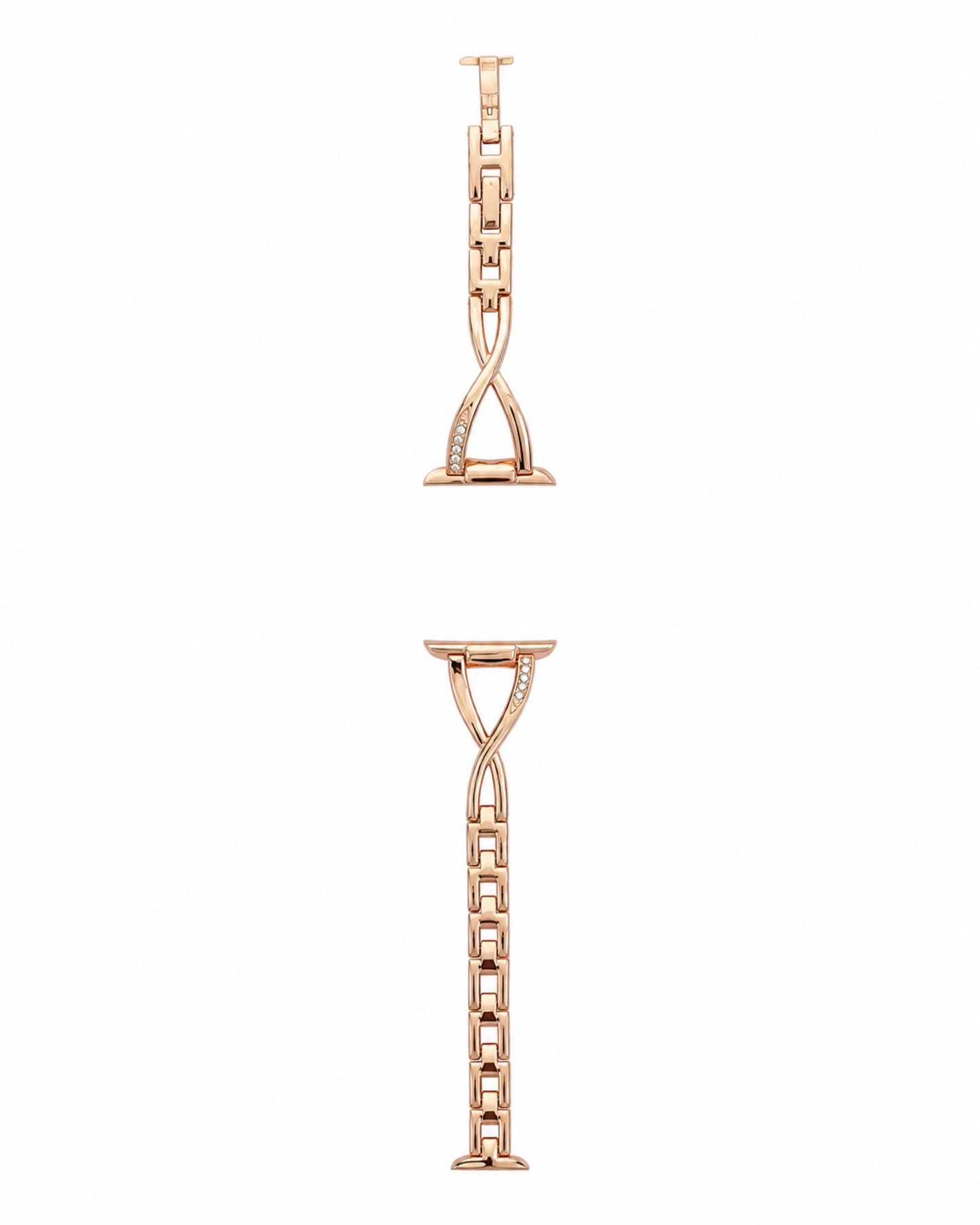 Crystal Link Stainless Steel Apple Watch Band - white background product view