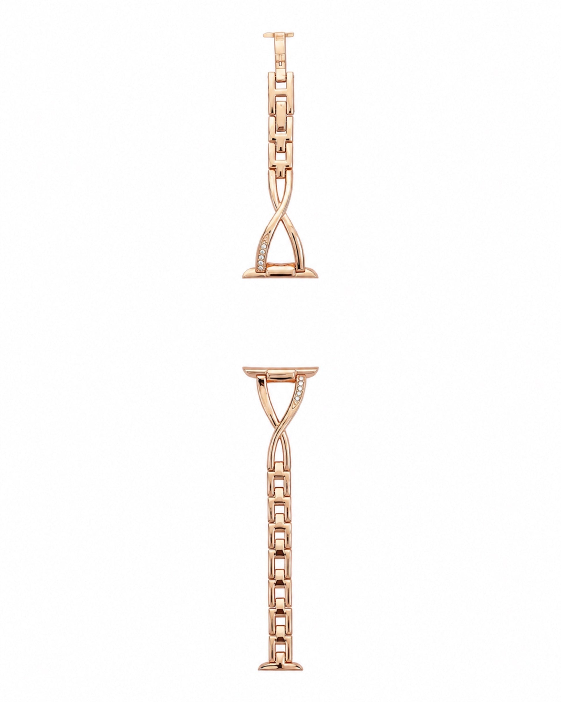 Crystal Link Stainless Steel Apple Watch Band - white background product view