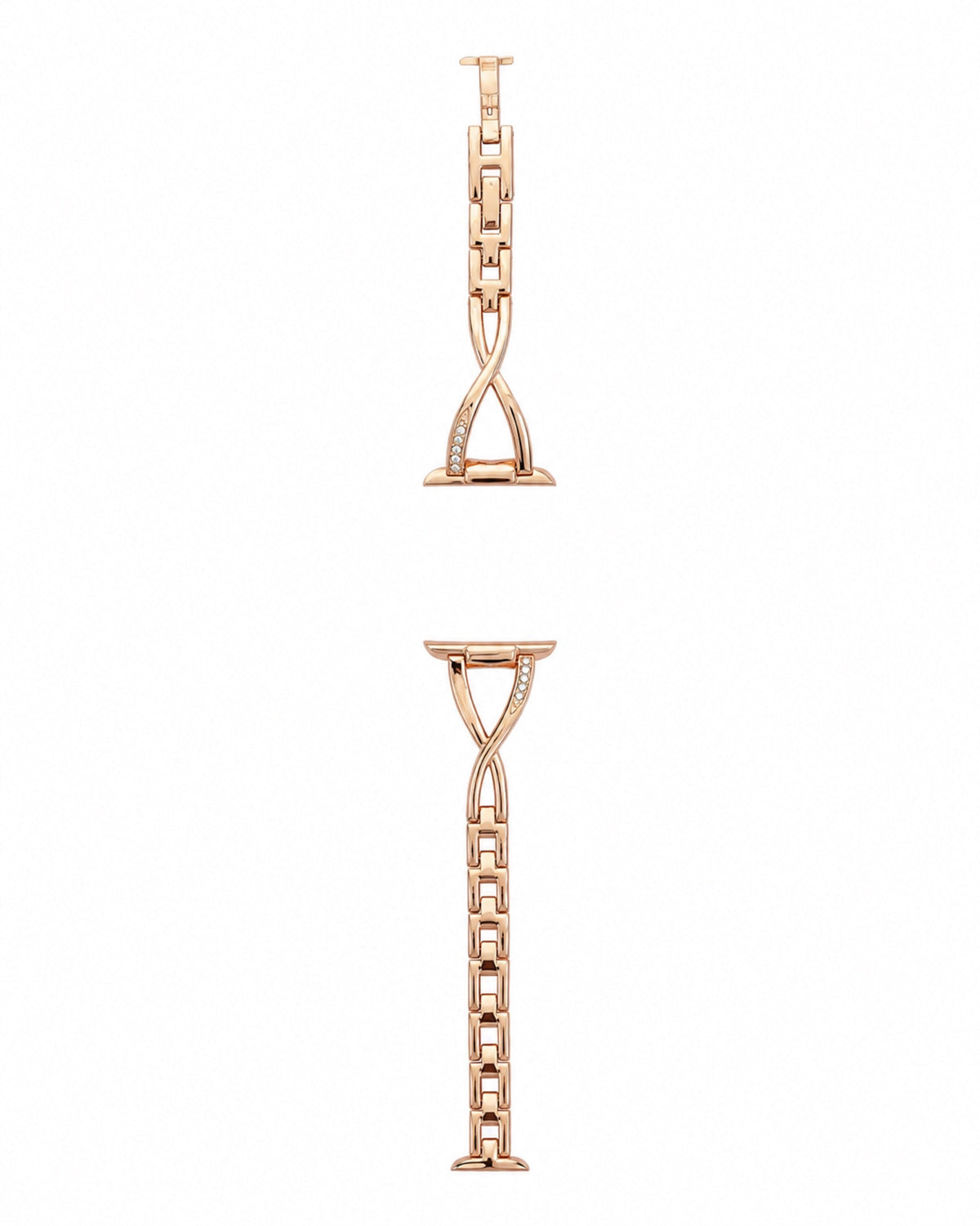Crystal Link Stainless Steel Apple Watch Band - white background product view