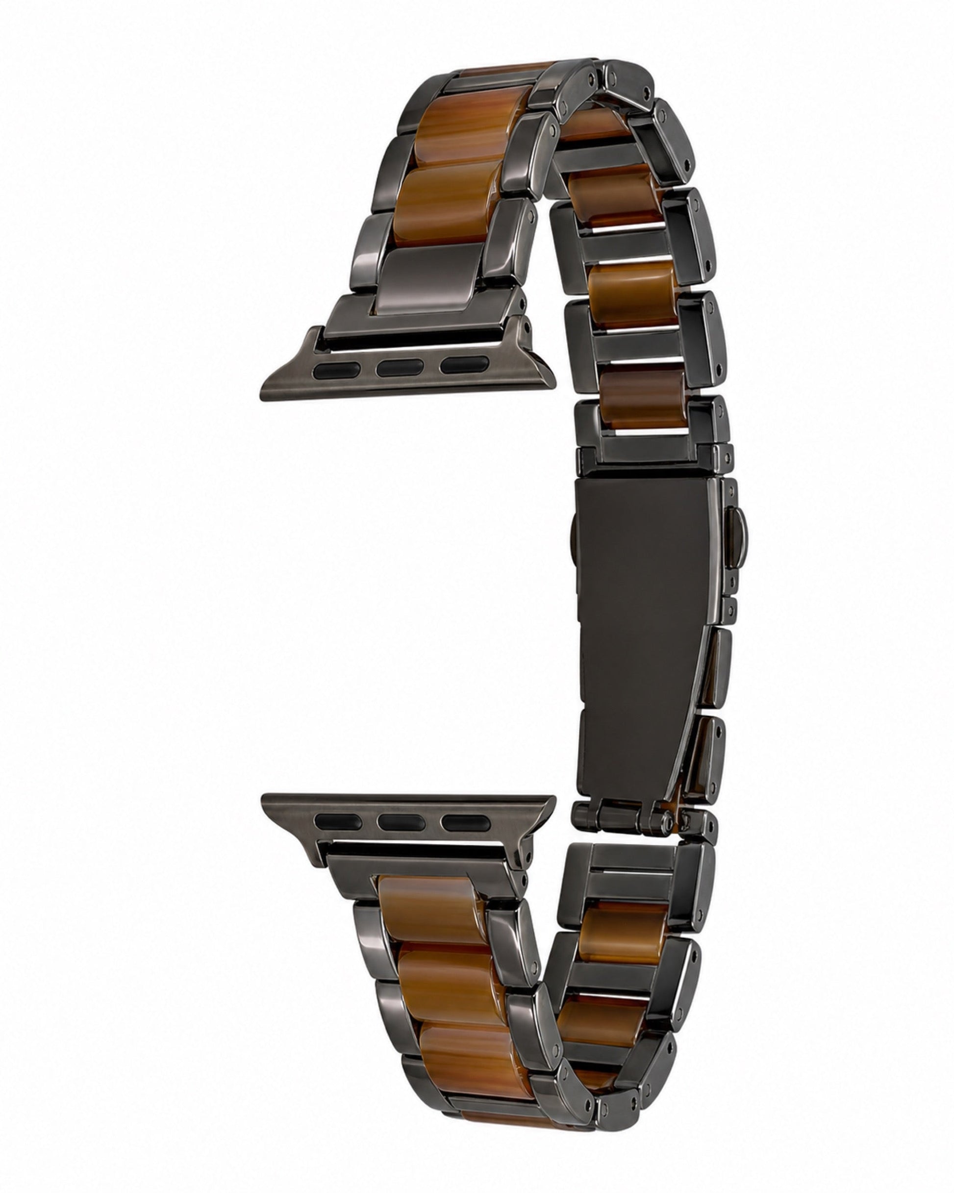 Resin Stitching Metal Apple Watch Band - white background product view