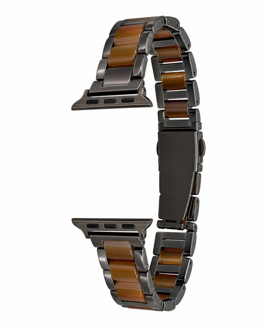 Resin Stitching Metal Apple Watch Band - white background product view
