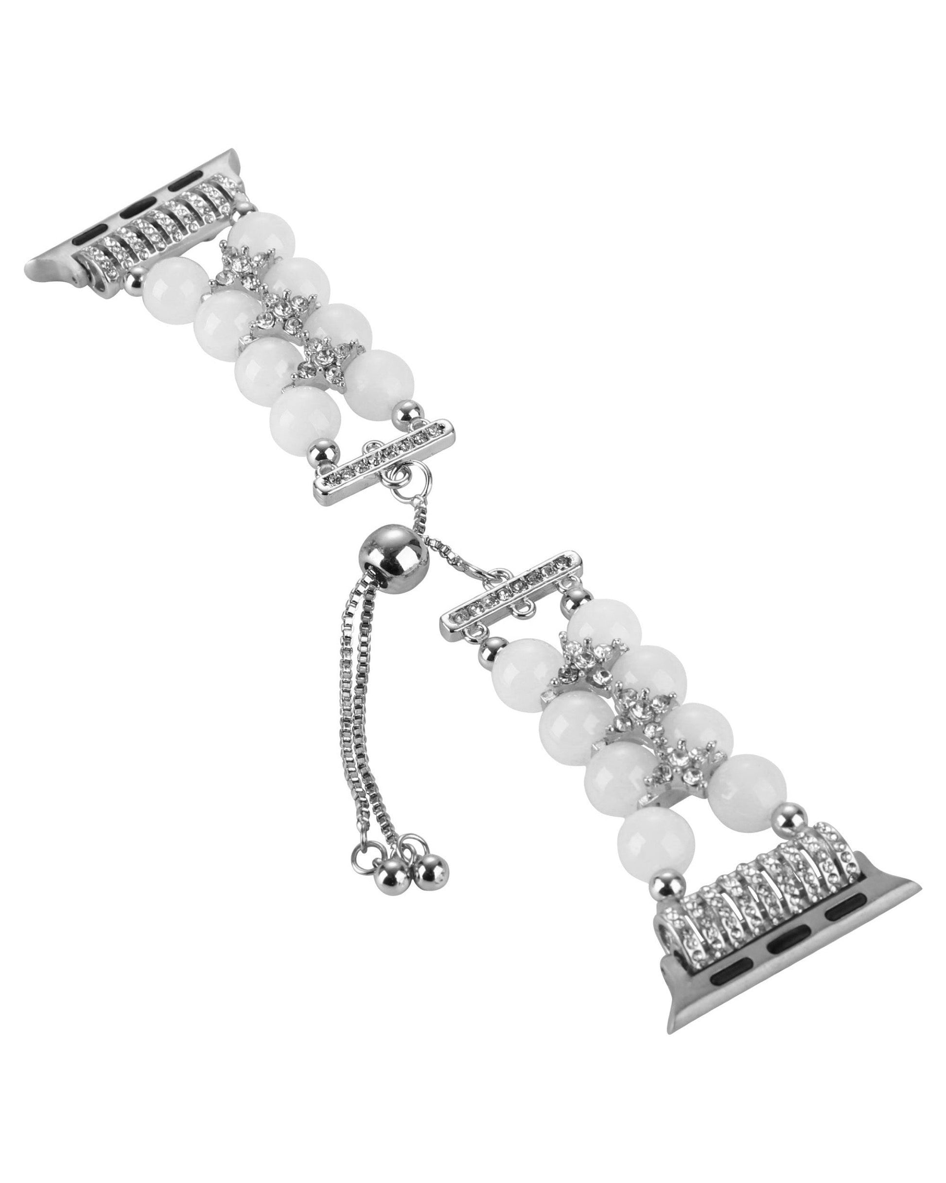Pearl Bling Luxury Crystal Apple Watch Band - white background product view