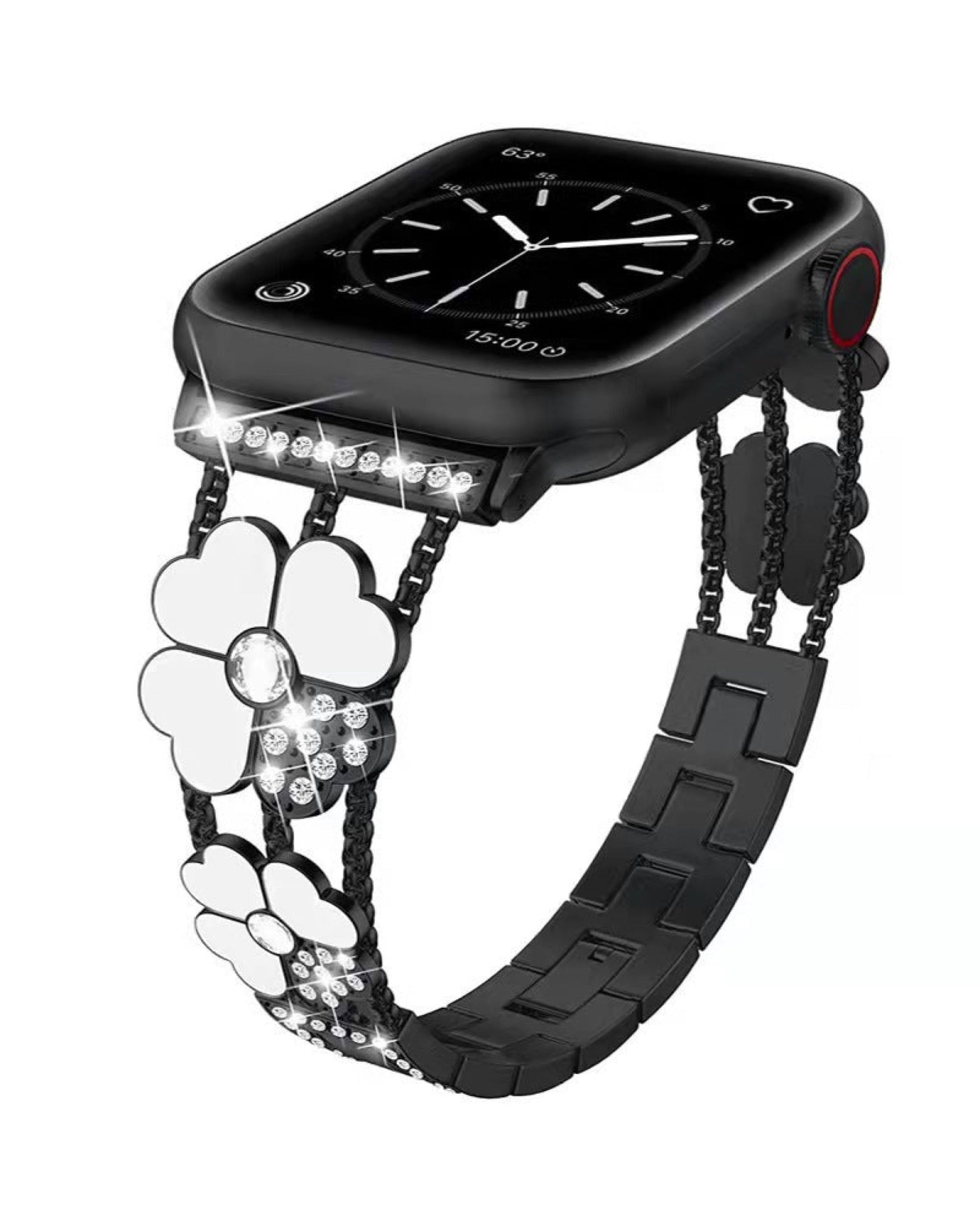 Heart Clover Metal Apple Watch Band - white background product view