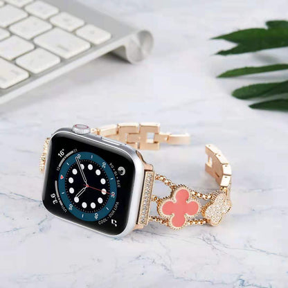 Crystal-embedded Clover Apple Watch Band