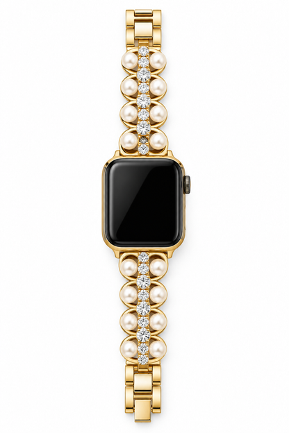 Pearl Link Silver-Tone Watch Band