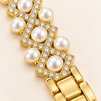 Gilded Pearl Geometric Watch Band