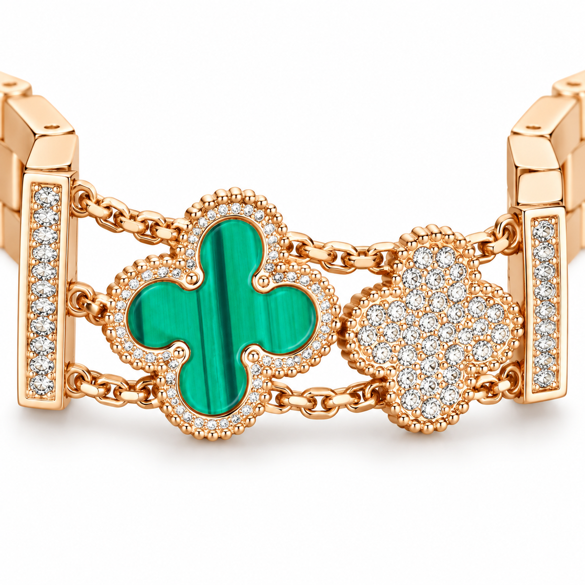 Crystal-embedded Clover Apple Watch Band