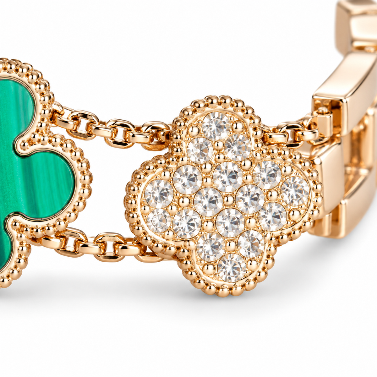 Crystal-embedded Clover Apple Watch Band
