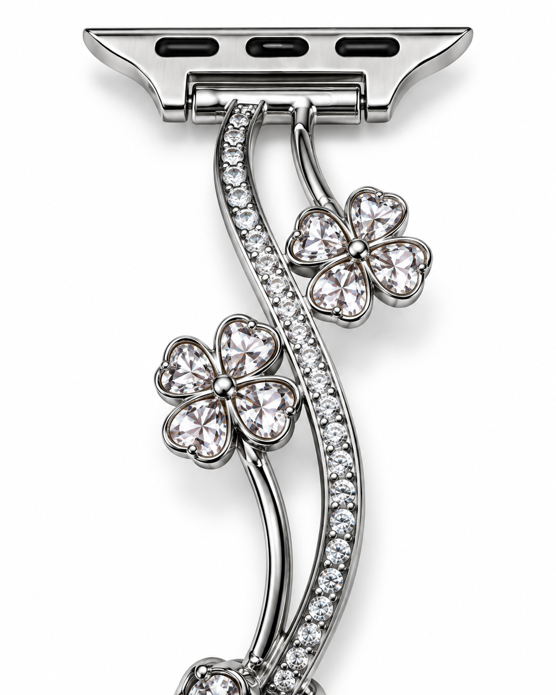 Floral Vine Crystal-Inspired Dangle Watch Band