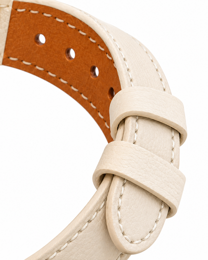 Ivory Flower & Star Leather-Look Watch Band