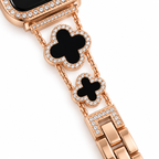 Crystal Clover Stainless Steel Apple Watch Band