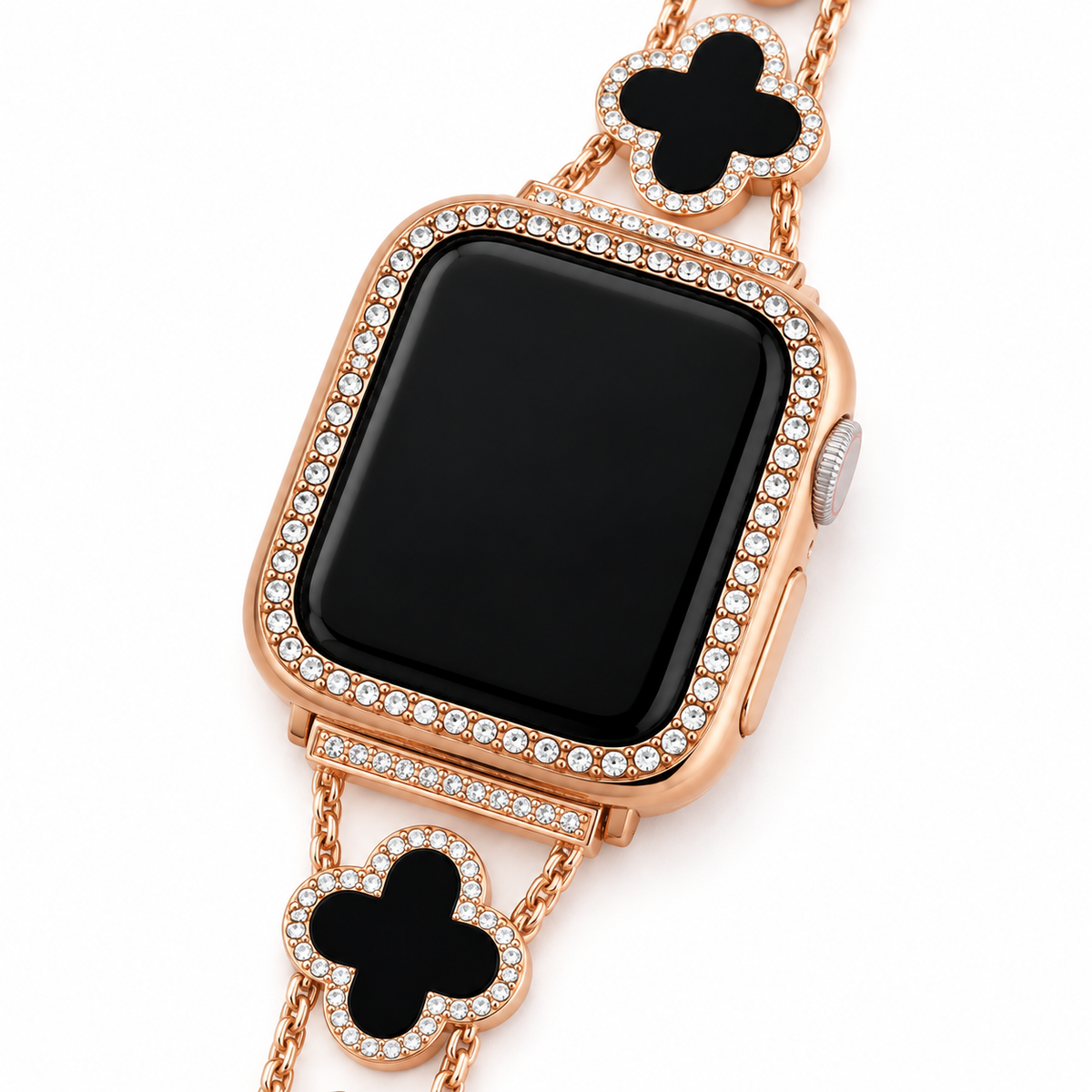 Crystal Clover Stainless Steel Apple Watch Band