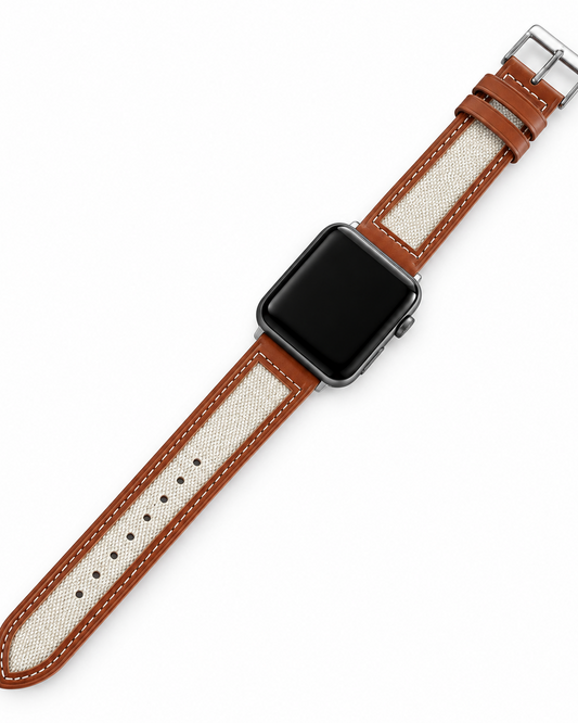 Stitching Leather Canvas Apple Watch Band