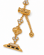 Clover Charm Crystal-Inspired Chain Watch Band