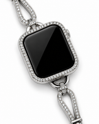 Silver Teardrop Crystal-Inspired Link Watch Band