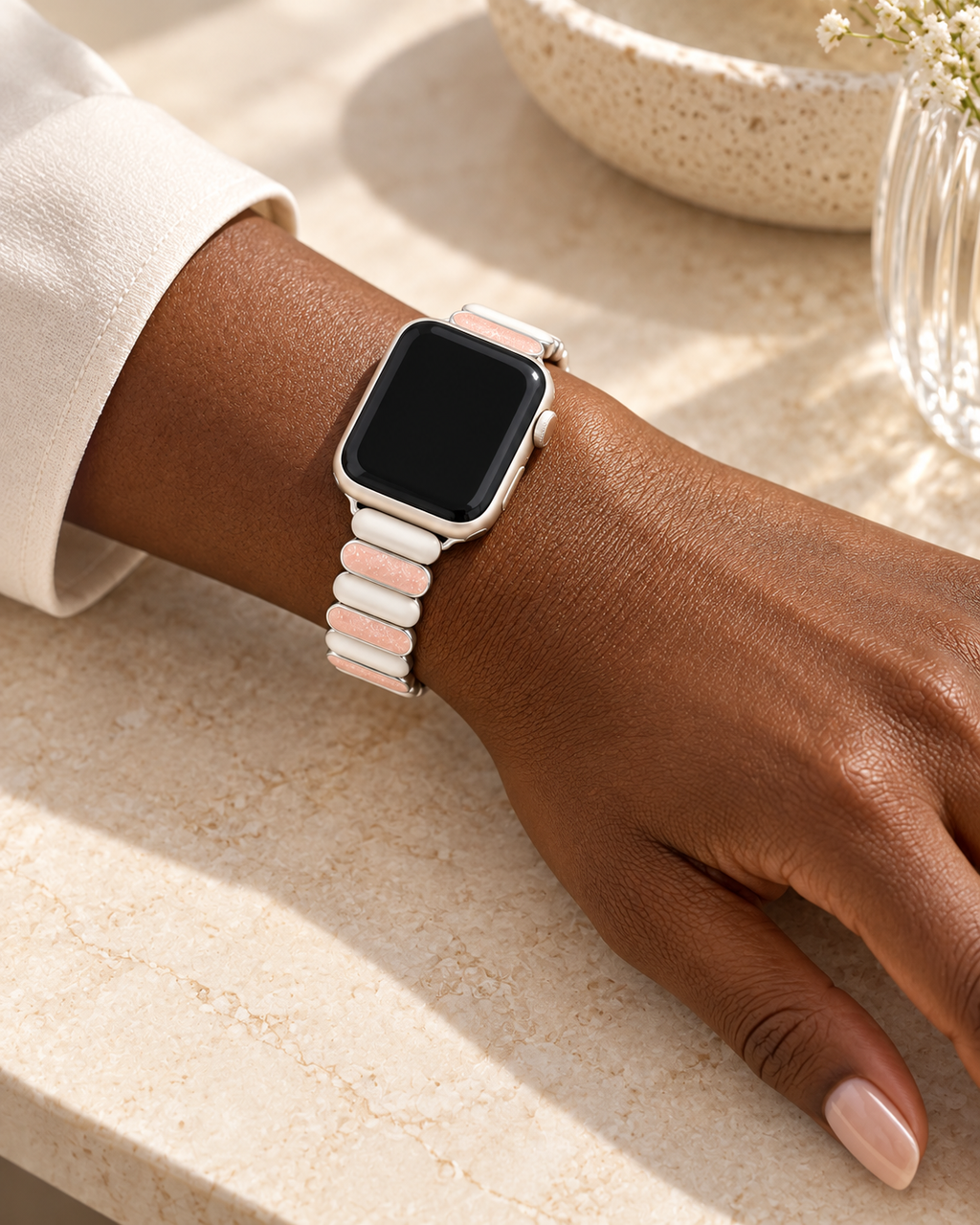 Blush Resin-Link Watch Band