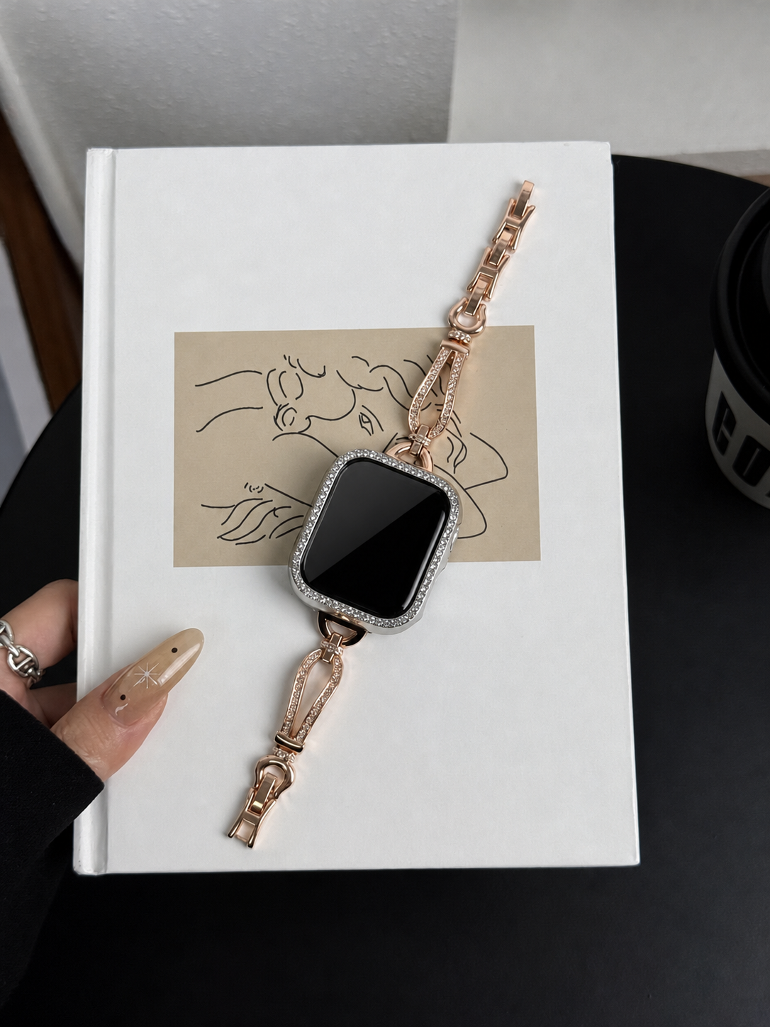Silver Teardrop Crystal-Inspired Link Watch Band