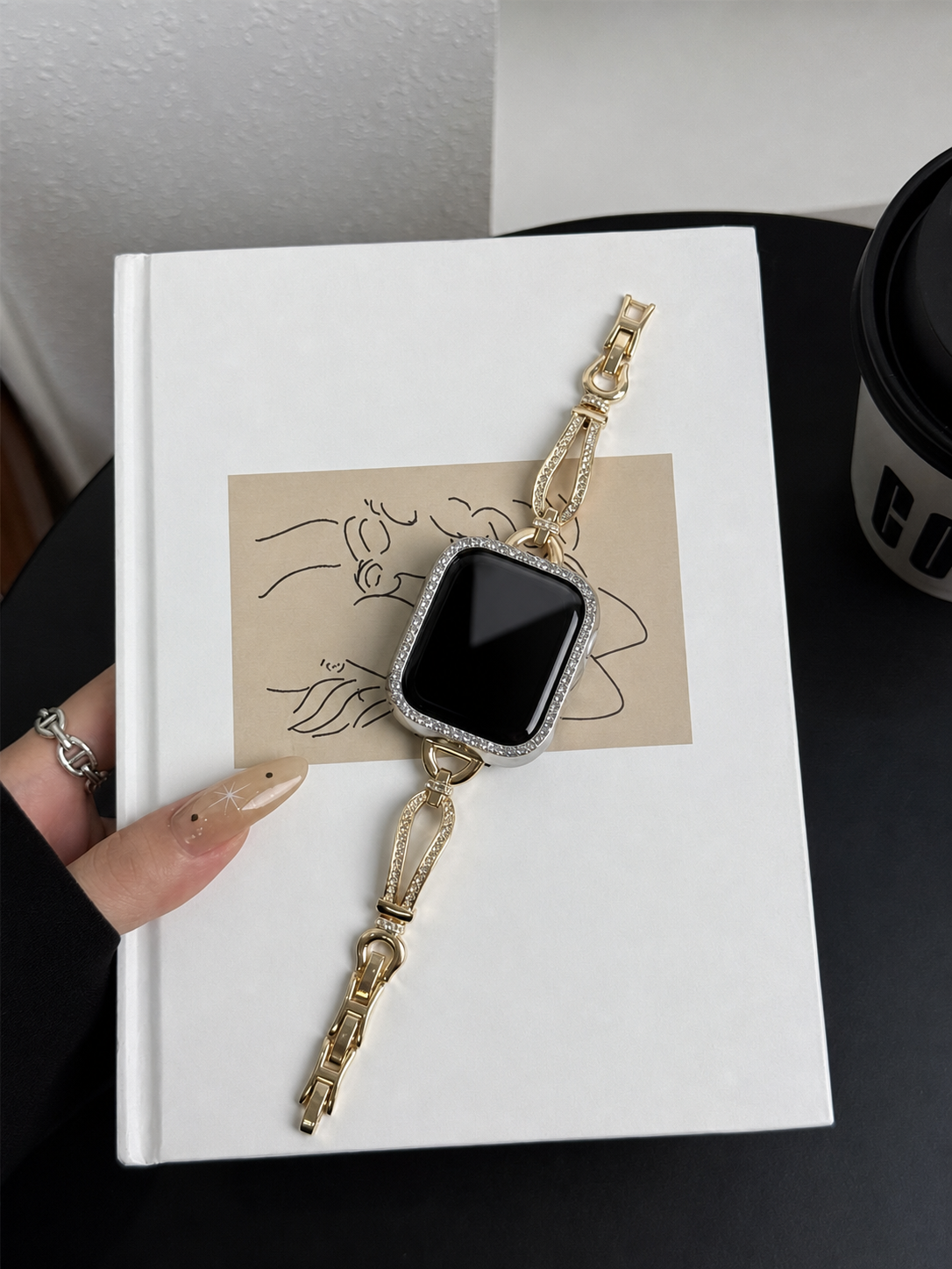 Silver Teardrop Crystal-Inspired Link Watch Band