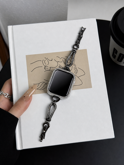Silver Teardrop Crystal-Inspired Link Watch Band