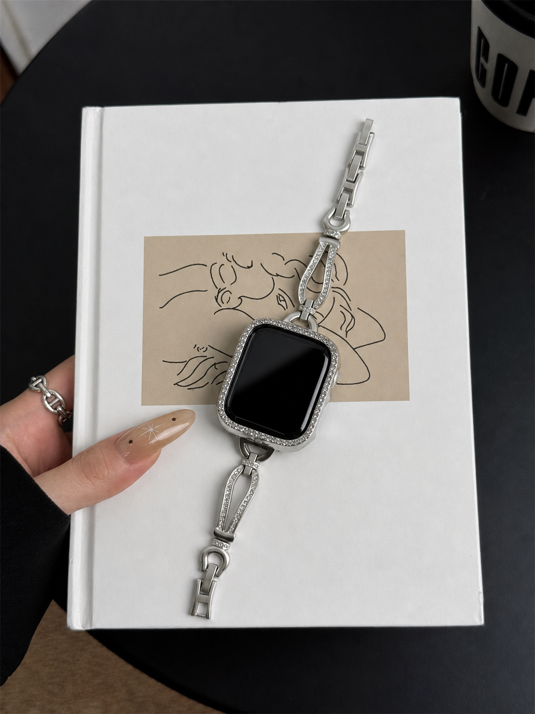 Silver Teardrop Crystal-Inspired Link Watch Band