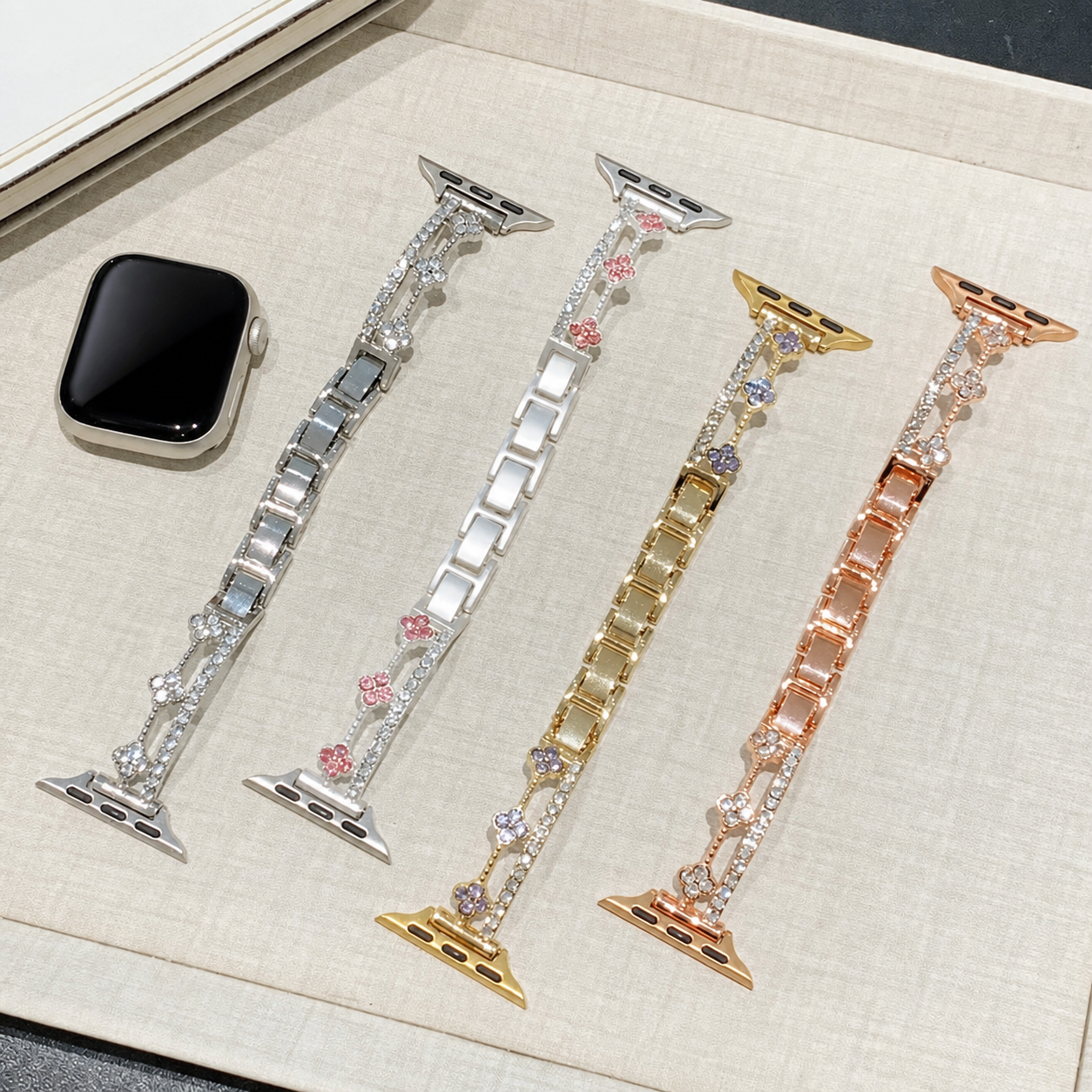 Flower Link Crystal-Inspired Bracelet Watch Band