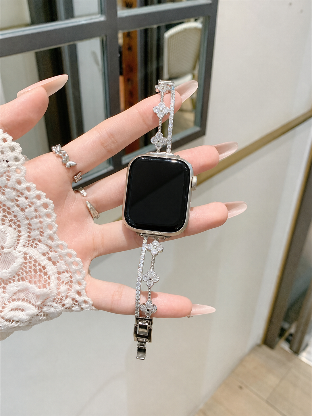 Flower Link Crystal-Inspired Bracelet Watch Band
